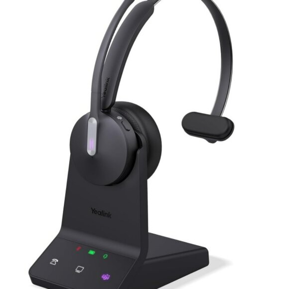 Yealink WH64 DECT & Bluetooth Mono Teams Wireless Headset, 606 ft Range Single - Picture 1 of 9